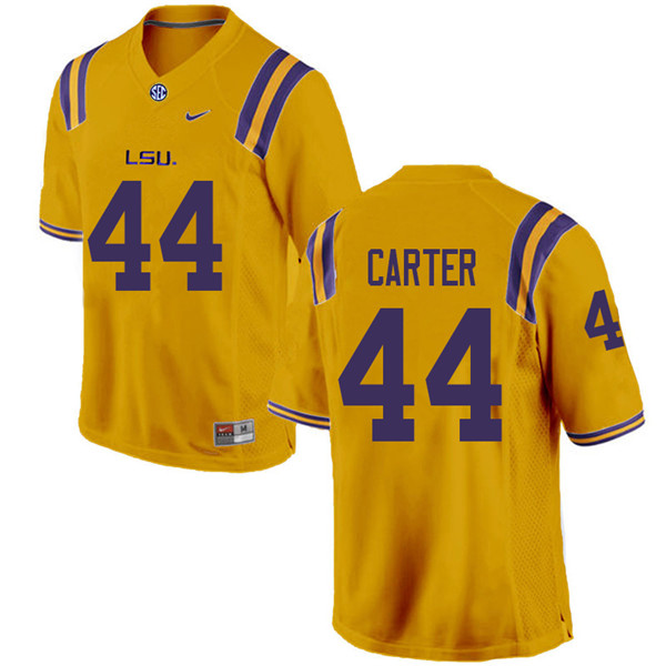 Men #44 Tory Carter LSU Tigers College Football Jerseys Sale-Gold